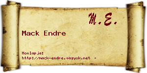 Mack Endre névjegykártya